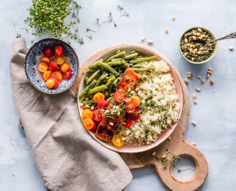 Plate full of healthy food